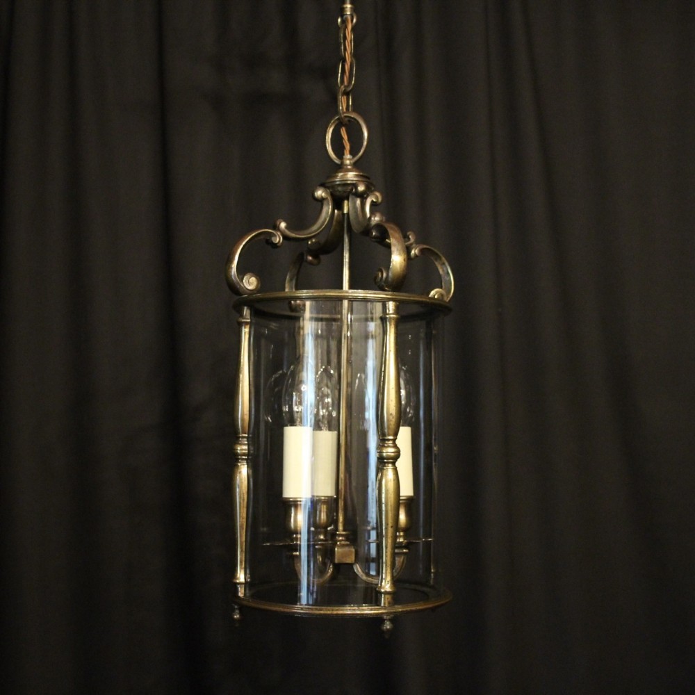 French Bronze Triple Light Antique Lantern