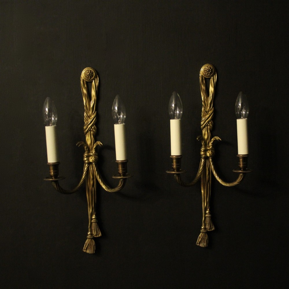 French Pair Of Bronze Antique Wall Lights