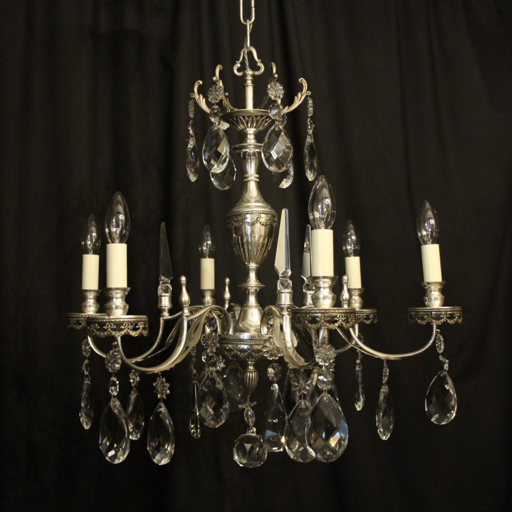 Italian Silver Gilded 6 Light Antique Chandelier
