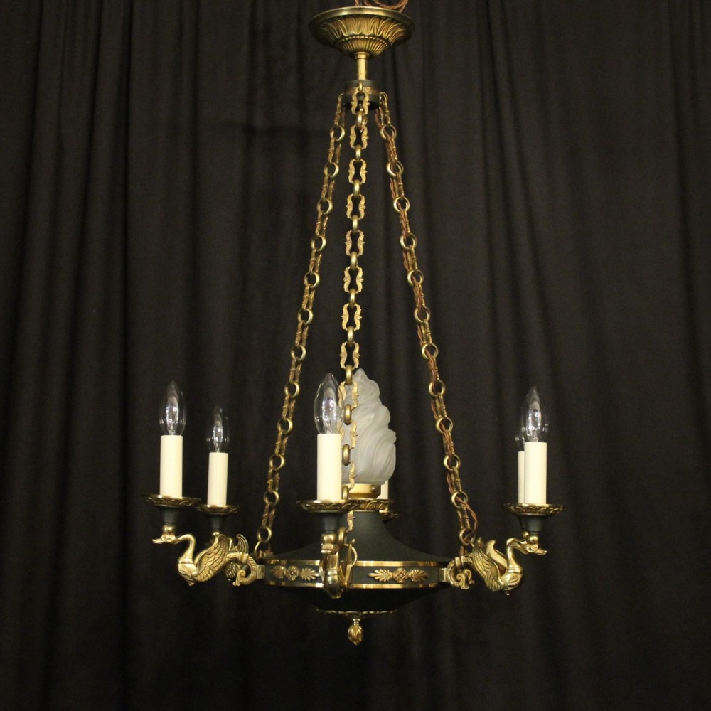 French Empire Six Light Antique Chandelier