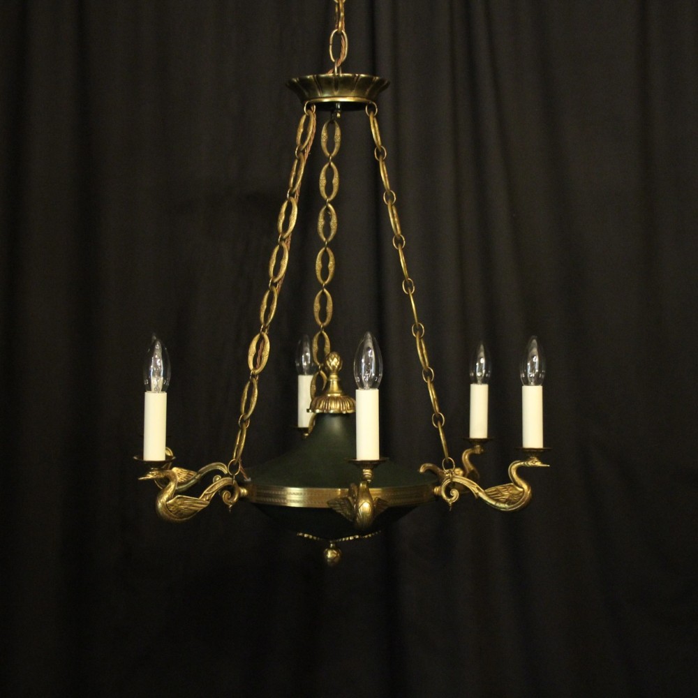 French Gilded Empire 6 Light Antique Chandelier