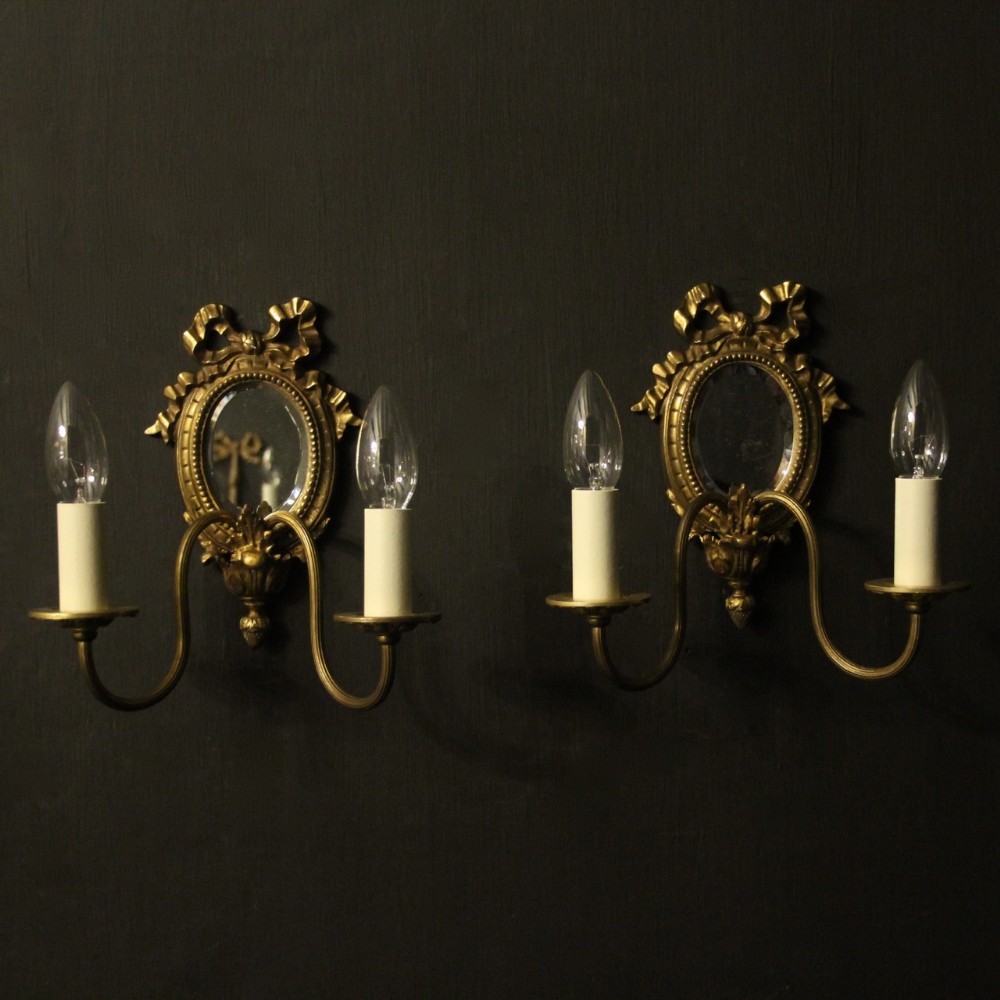 French Pair Of Gilded Antique Girandoles