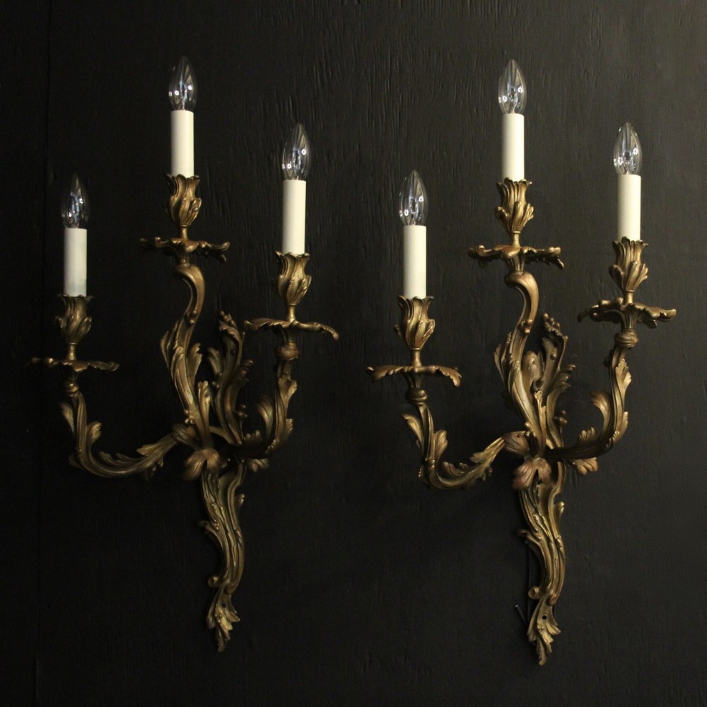 French 19th Century Gilded Wall Sconces