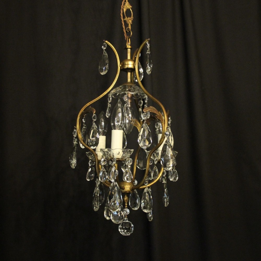 French Birdcage 4 Light Antique Chandelier