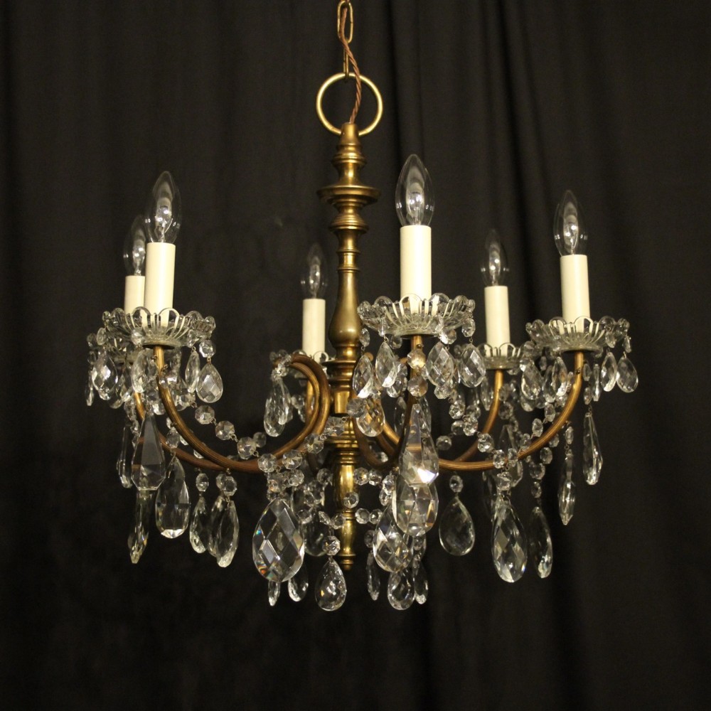 French Gilded 6 Light Antique Chandelier
