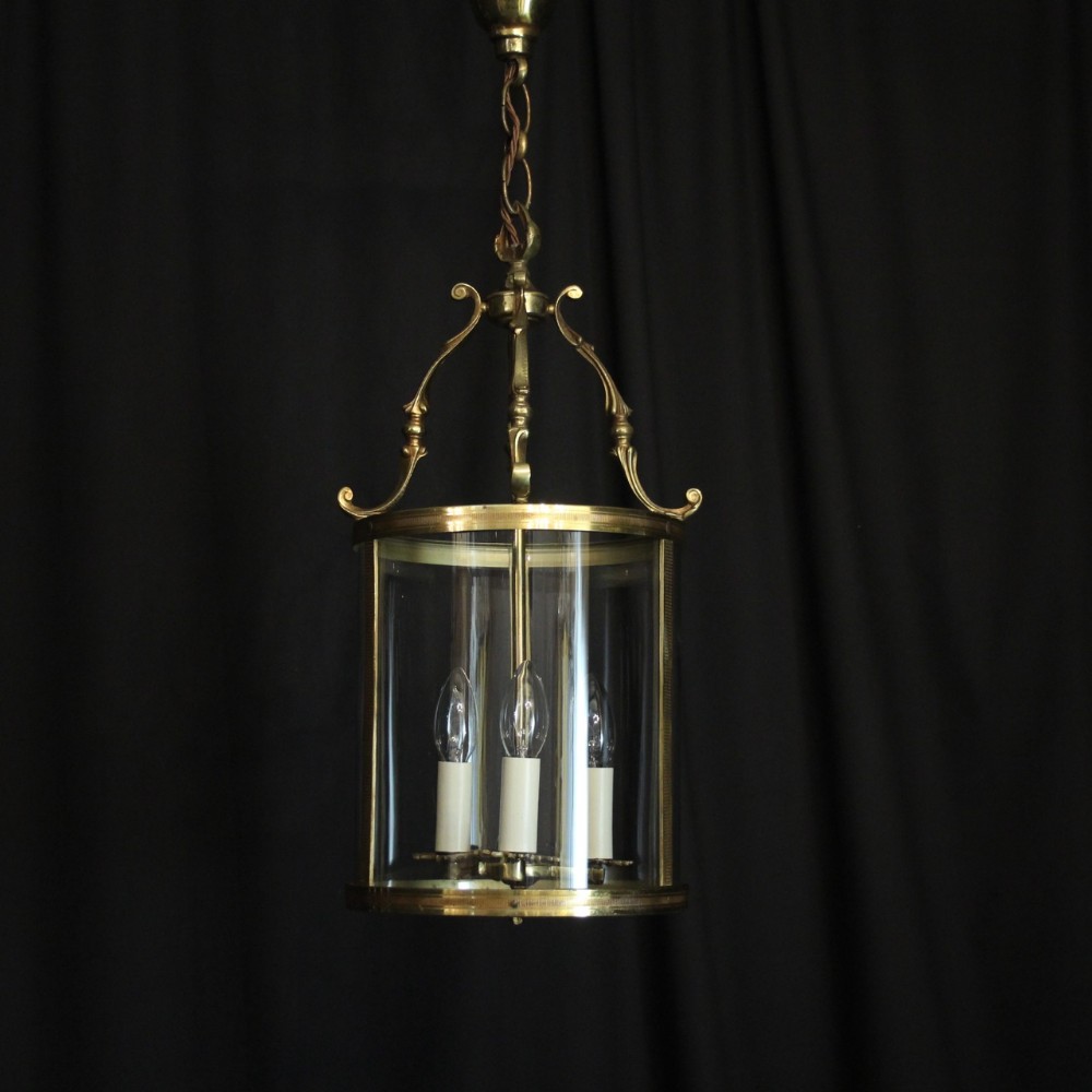 French Gilded Triple Light Antique Lantern