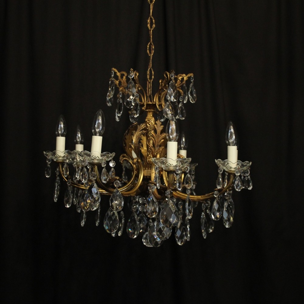 Italian Gilded 8 Light Antique Chandelier