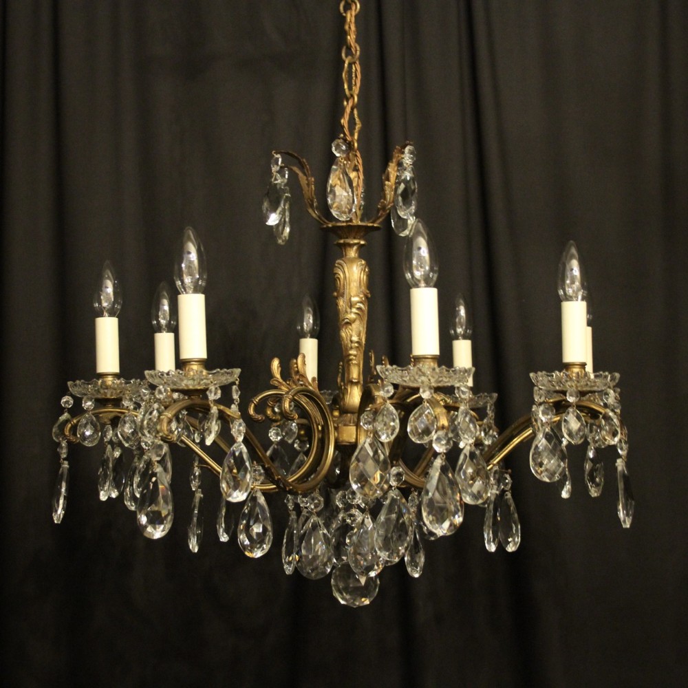 Italian Gilded 8 Light Antique Chandelier