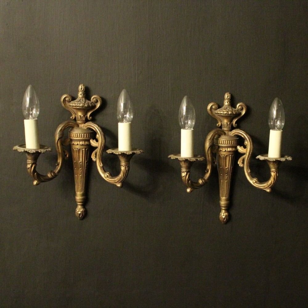 French Pair Of Antique Wall Lights - 7 Pairs Available