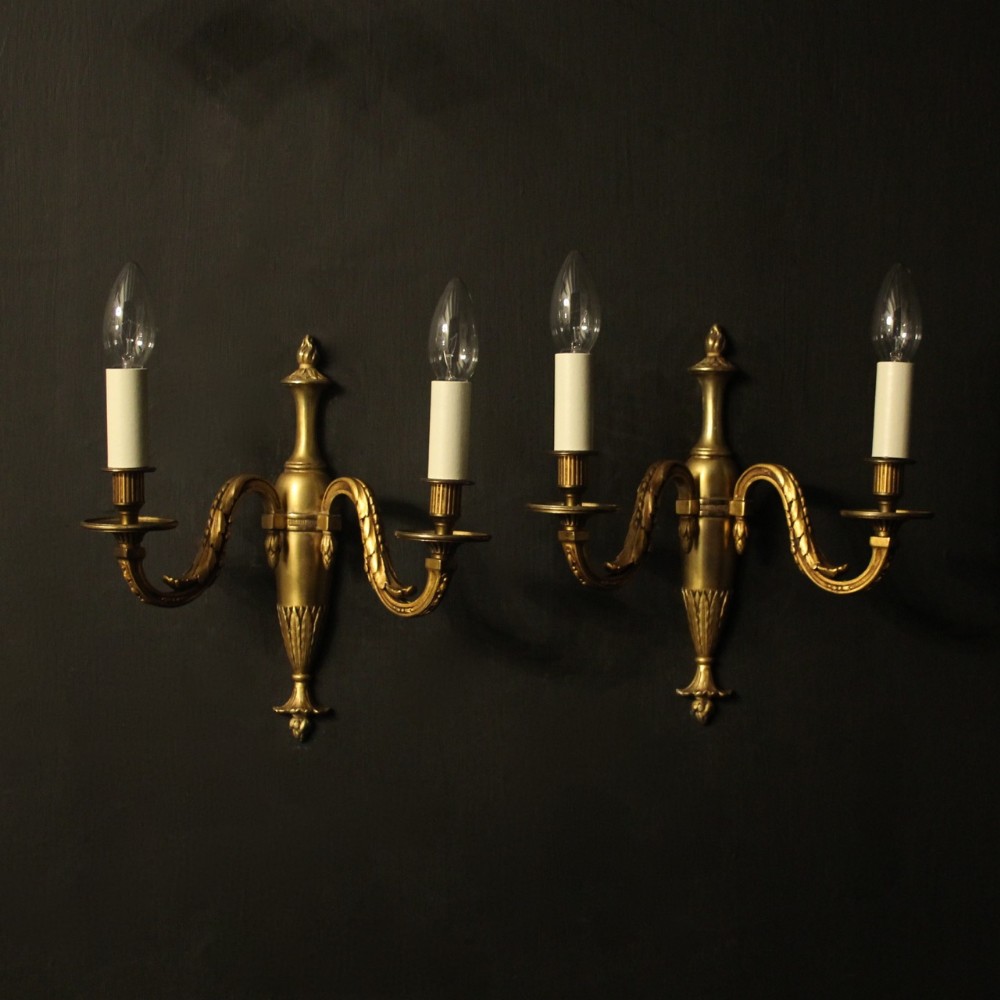 French Pair Of Bronze Antique Wall Lights