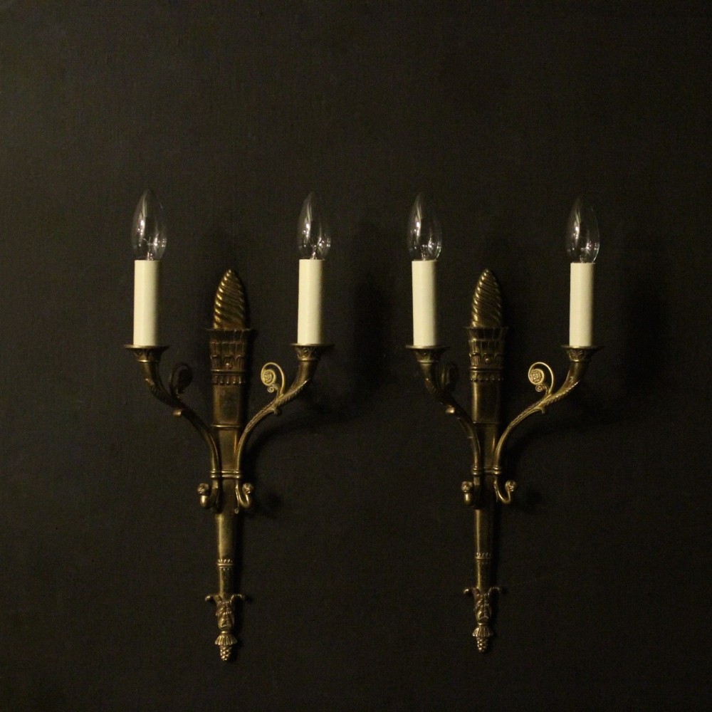 French Pair Of Gilded Antique Wall Lights