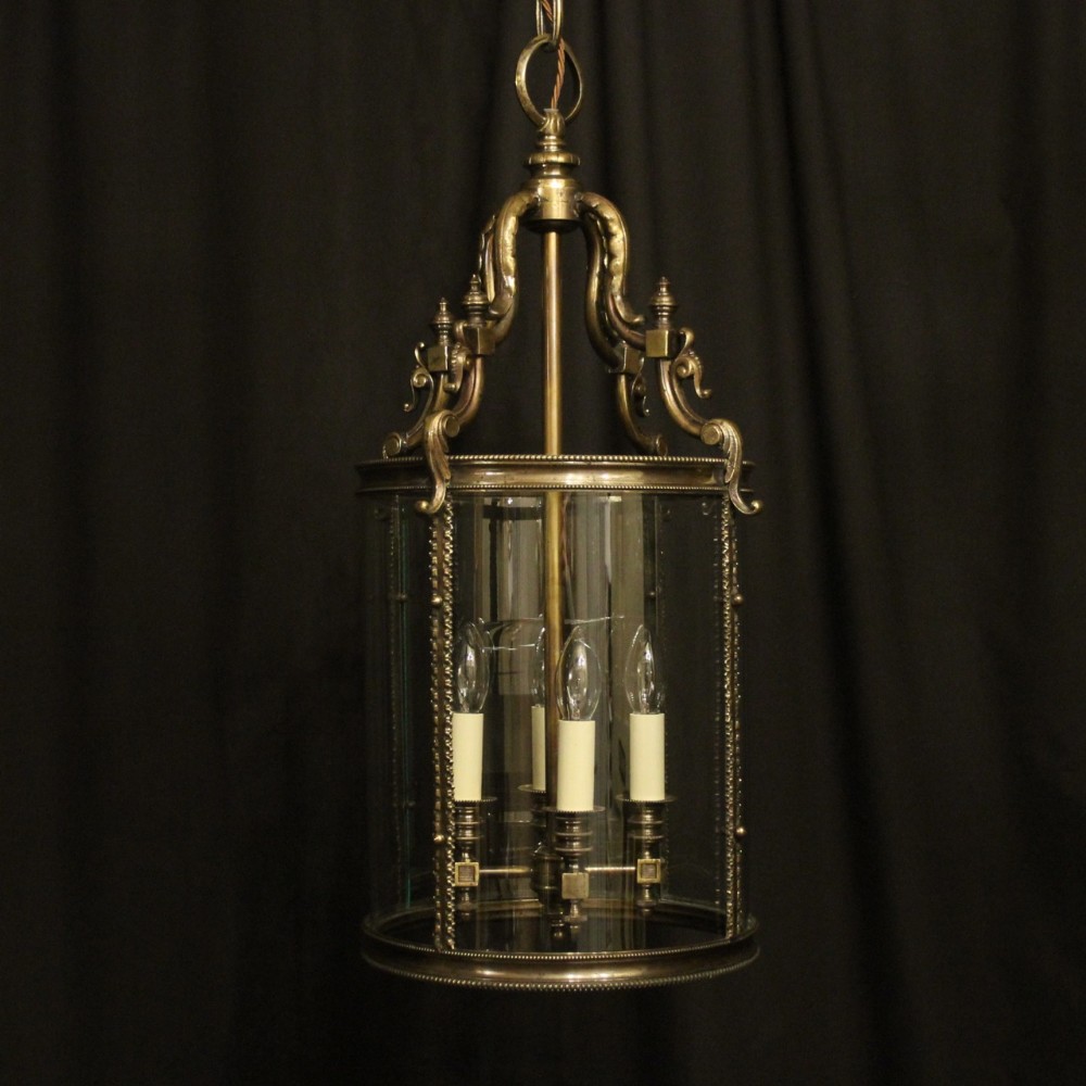 English Bronze 4 Light Antique Convex Antique Lantern
