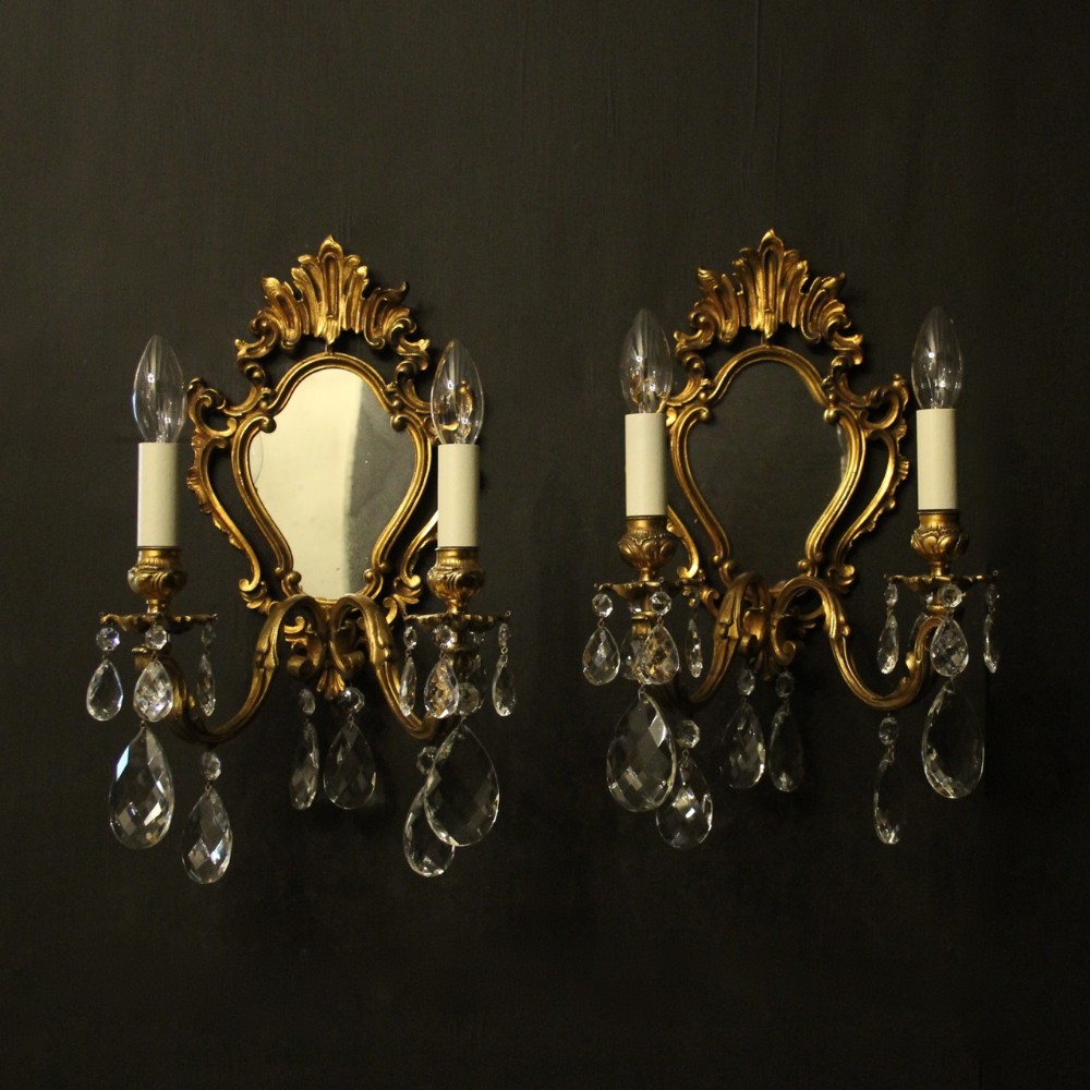 French Pair Of Gilded Bronze Antique Girandoles