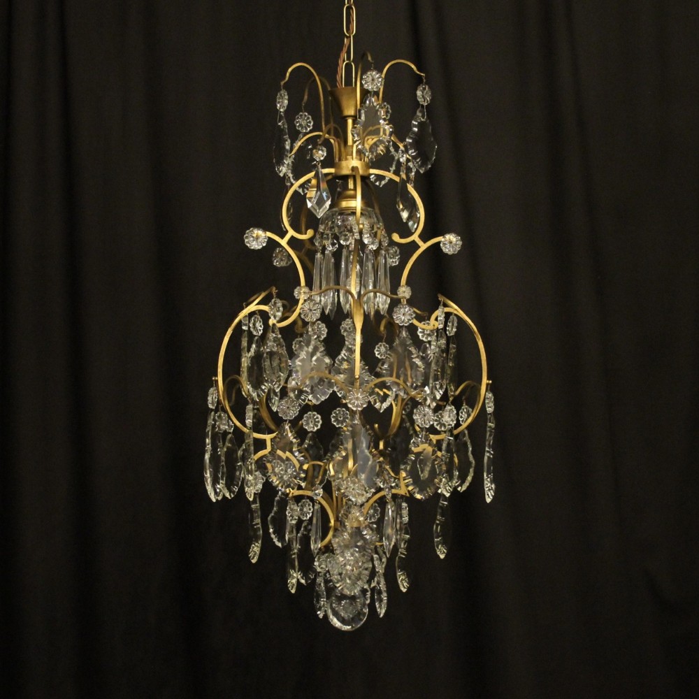 French Birdcage Single Light Antique Chandelier