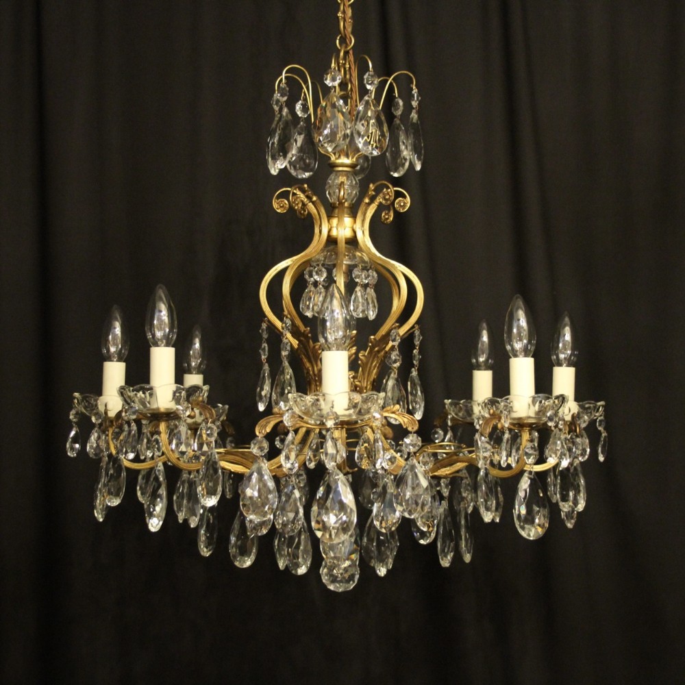 Italian Gilded 9 Light Antique Chandelier