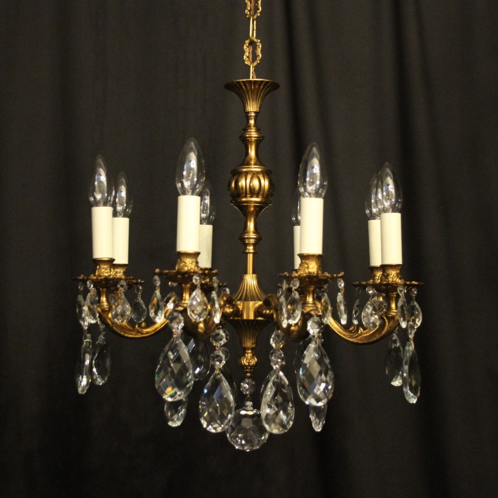 Italian Gilded 8 Light Antique Chandelier