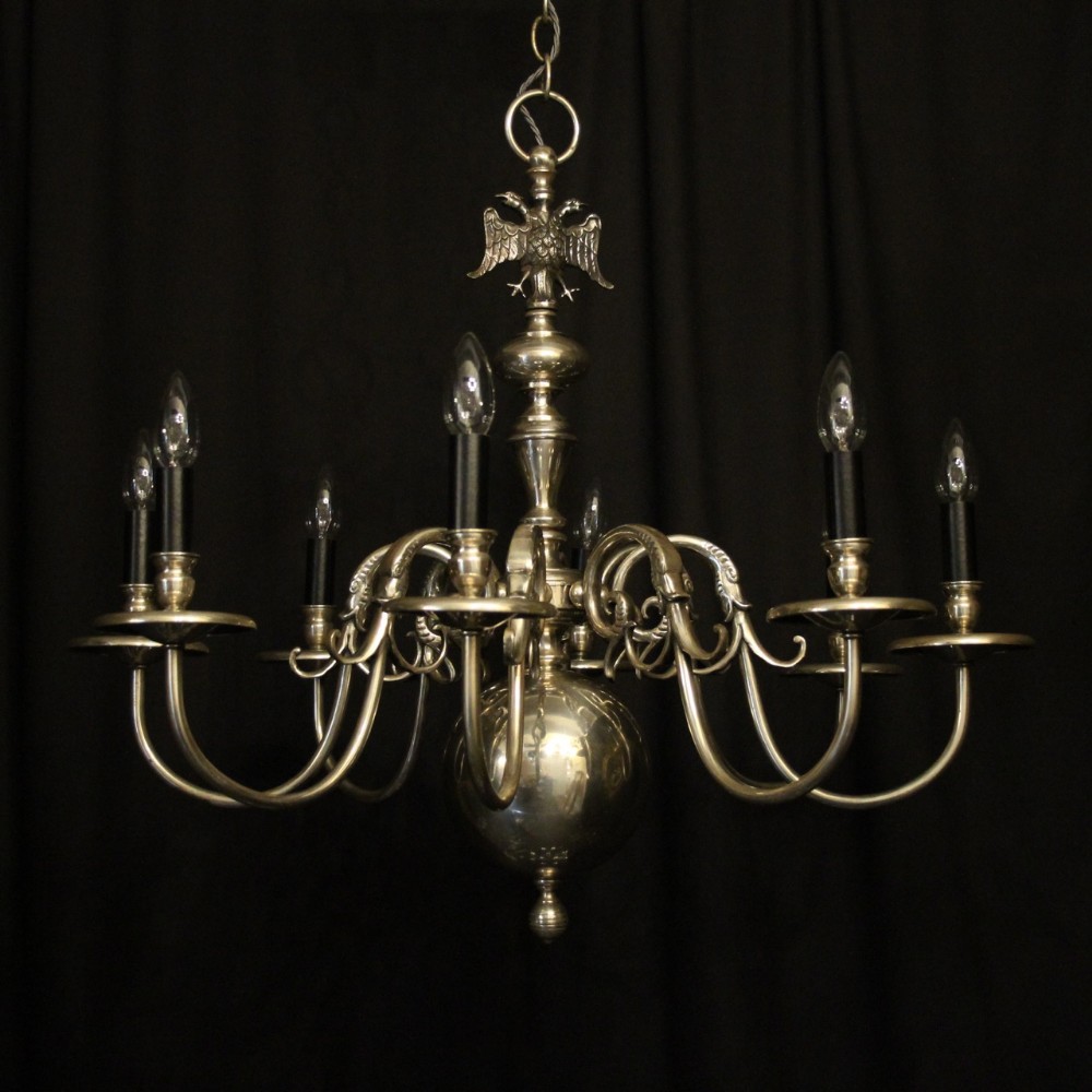 Flemish Silver Plated 8 Light Chandelier