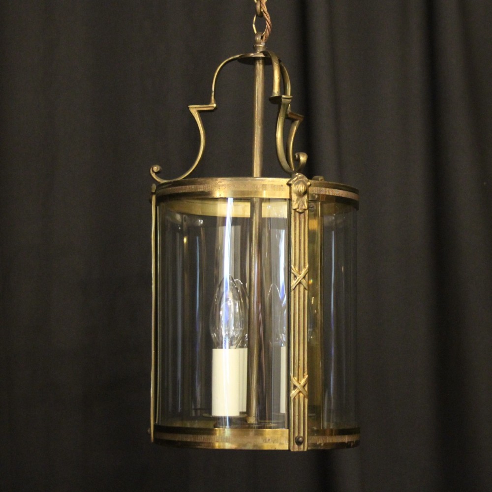 French Triple Light Convex Antique Lantern