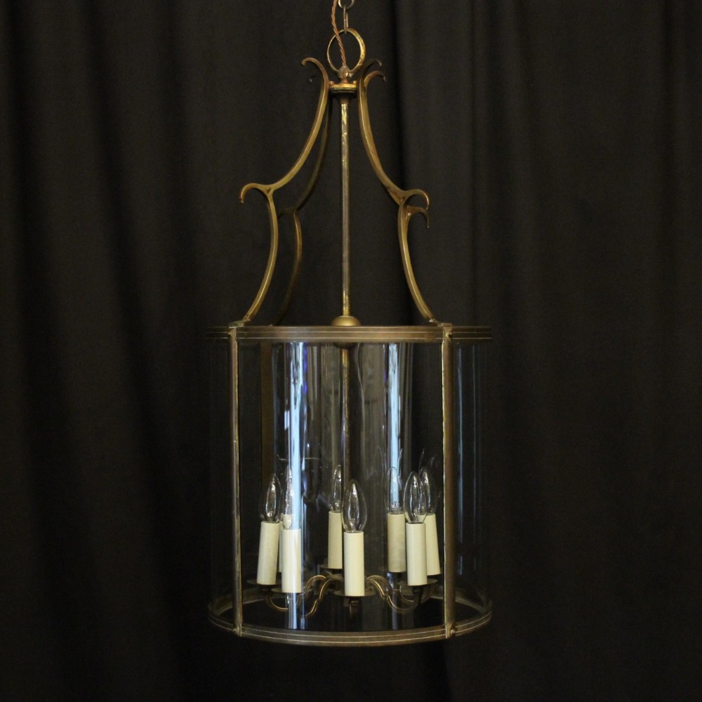 English 19th Century Bronze 8 Light Antique Convex Lantern