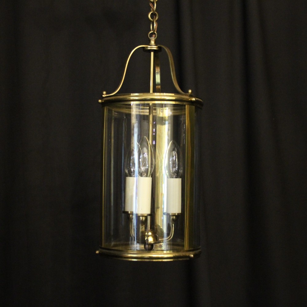 French Triple Light Convex Antique Lantern