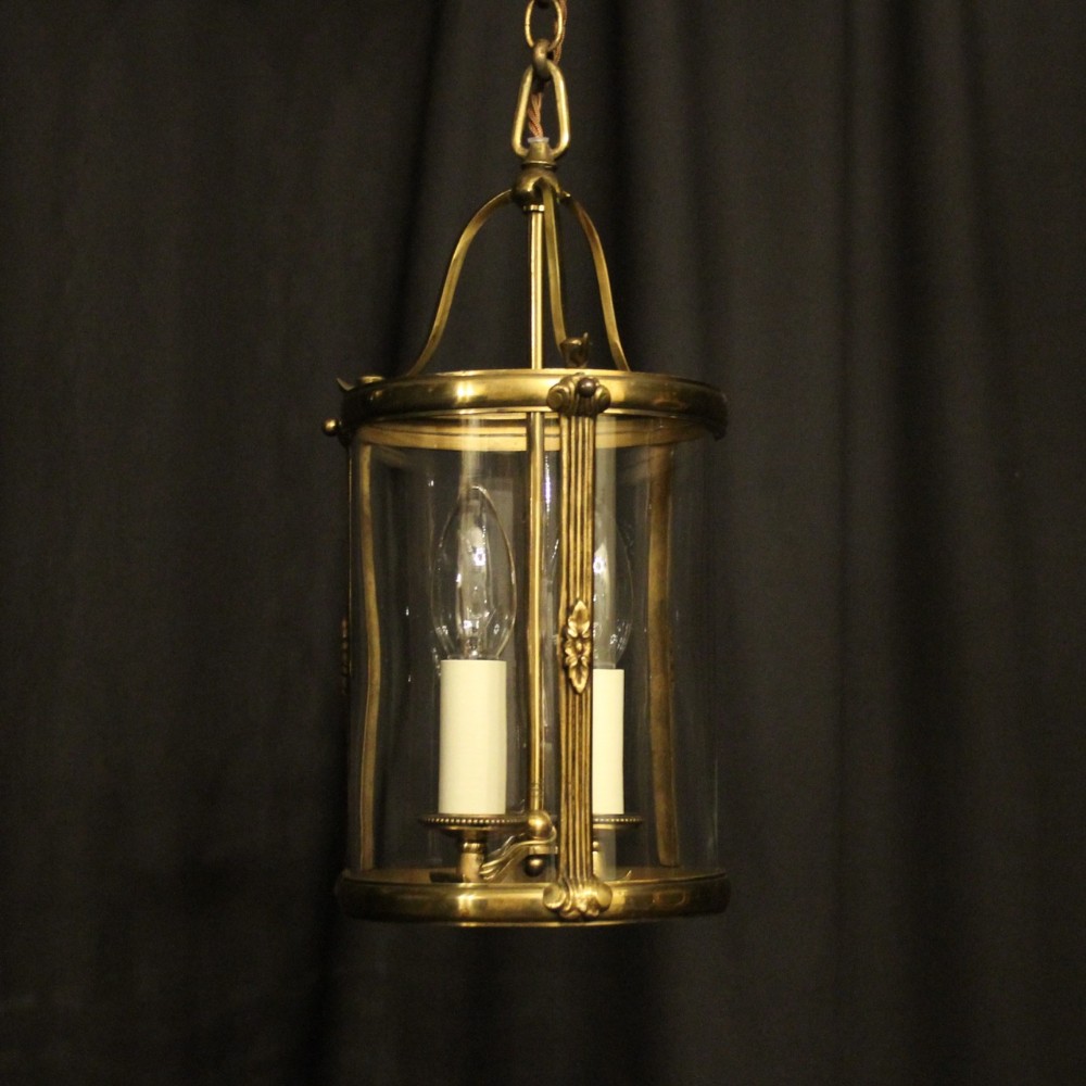 French Small Twin Light Convex Antique Lantern