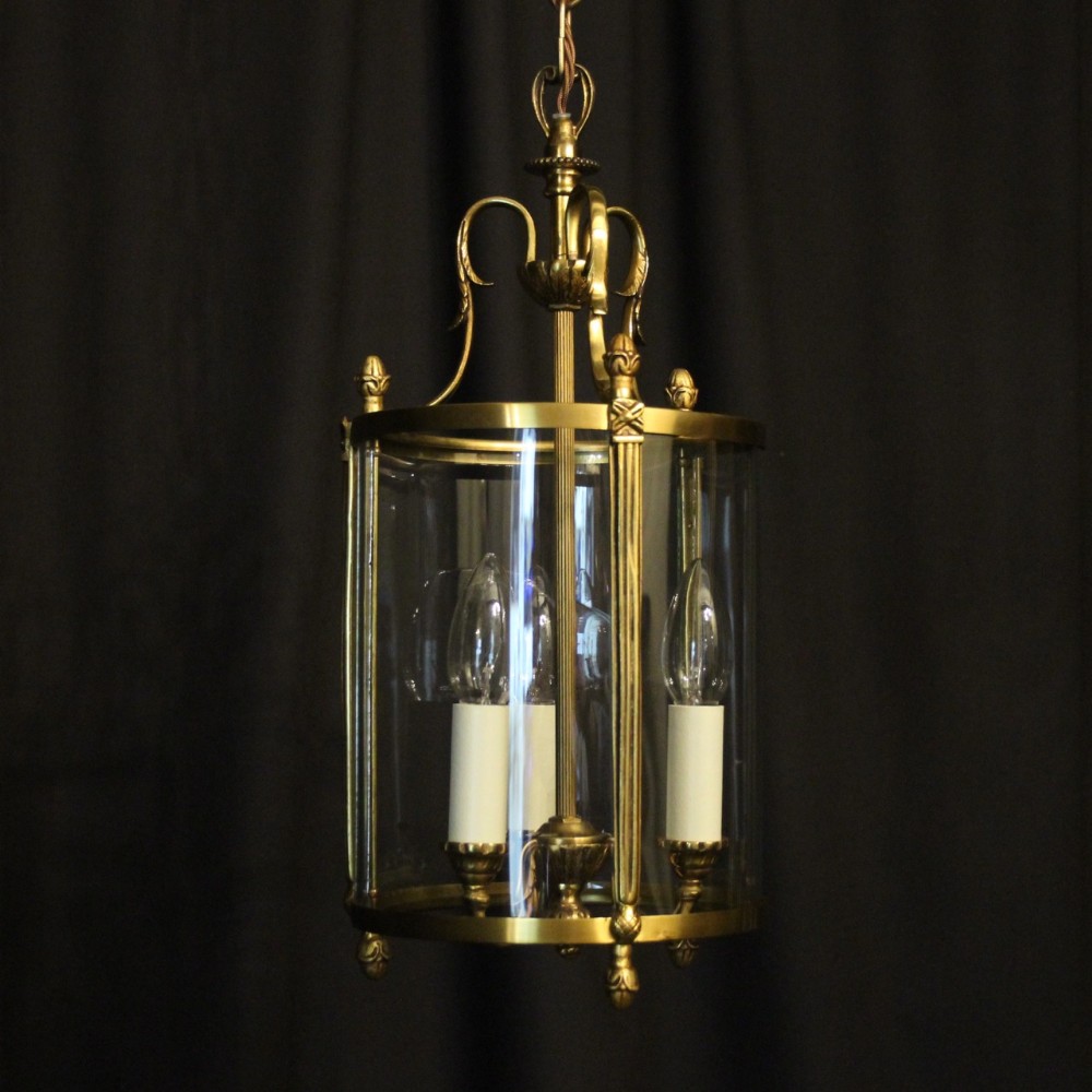 French Gilded Convex Antique Hall Lantern