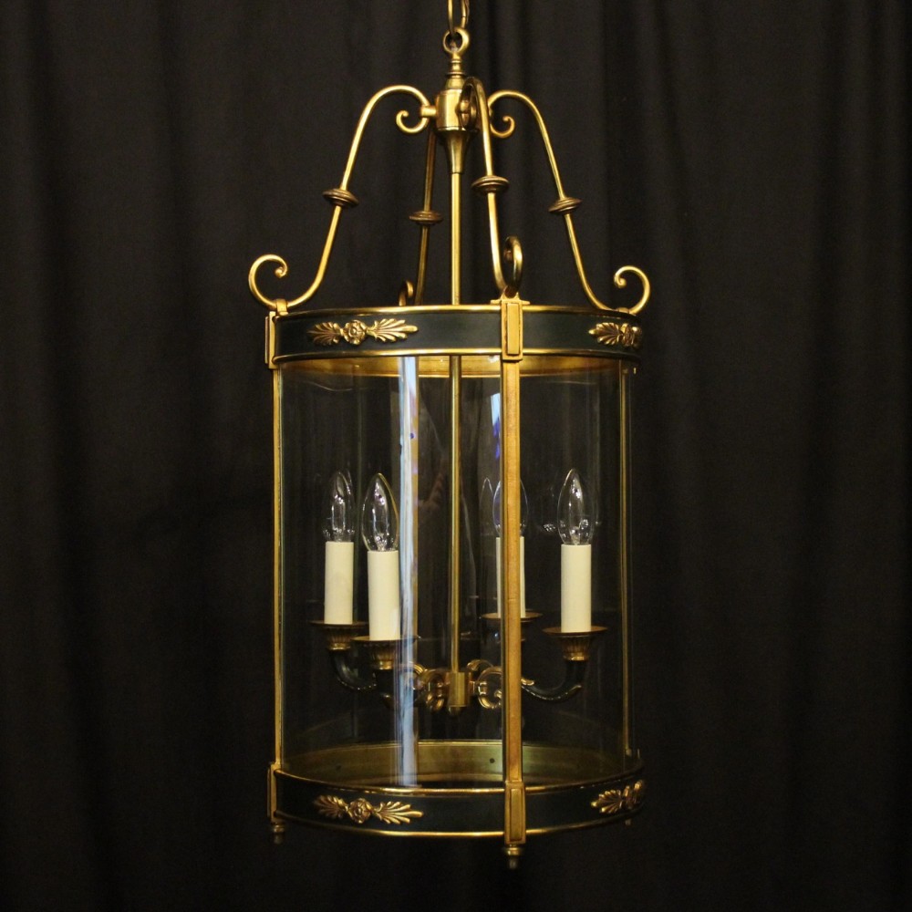 French Empire Gilded Four Light Antique Hall Lantern
