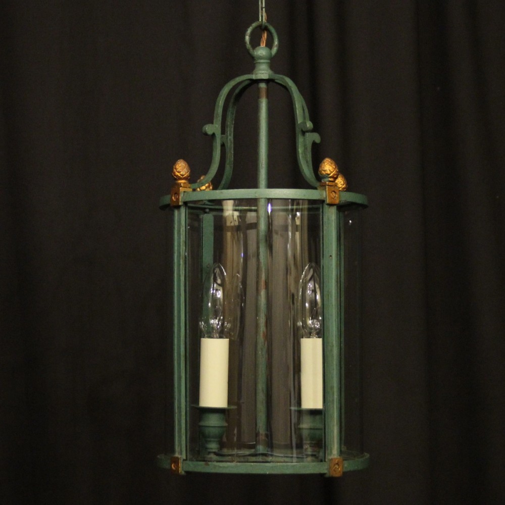 French Twin Light Convex Antique Hall Lantern