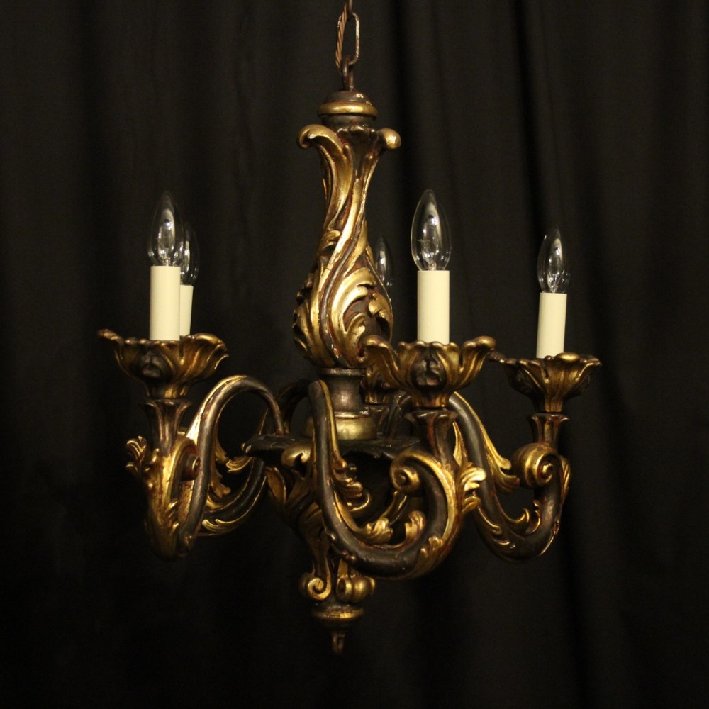 Florentine Giltwood Rococo 19th Century Antique Chandelier