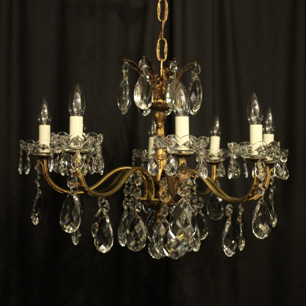 Italian Gilded 8 Light Antique Chandelier