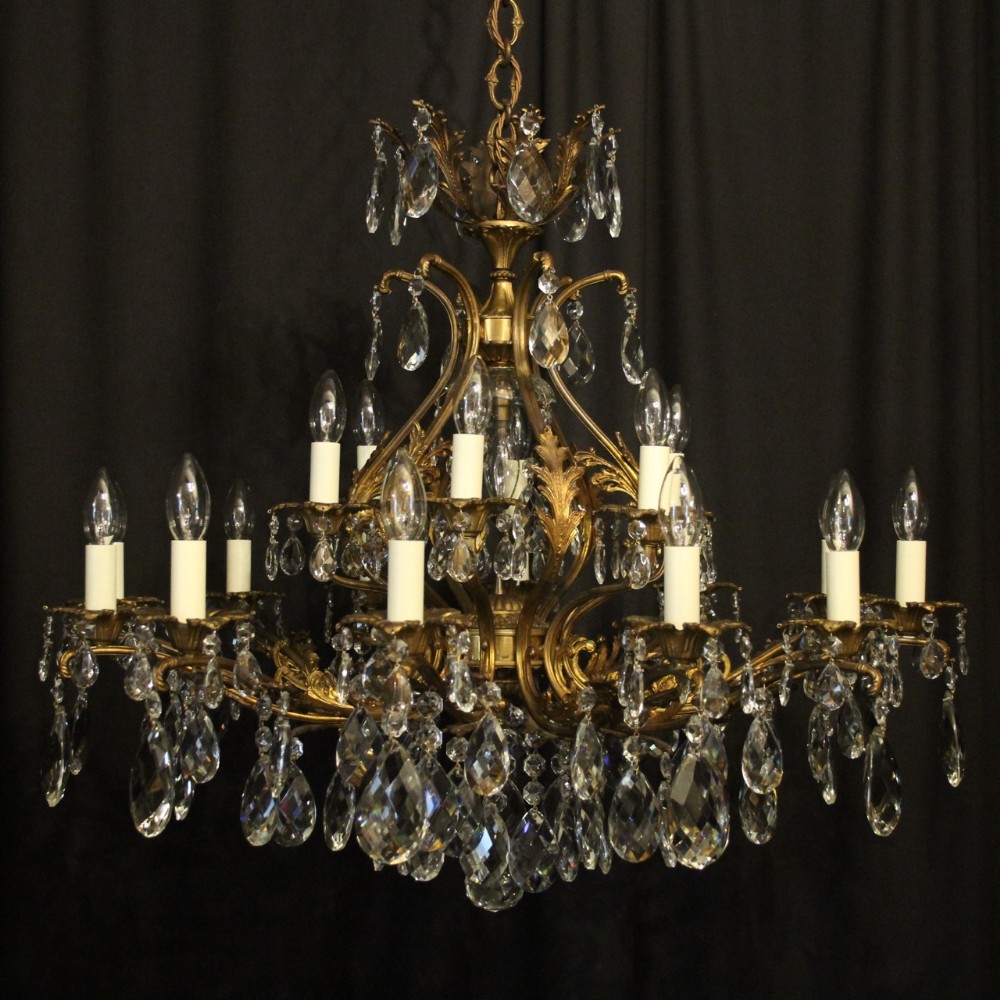 Italian Gilded 19 Light Antique Chandelier
