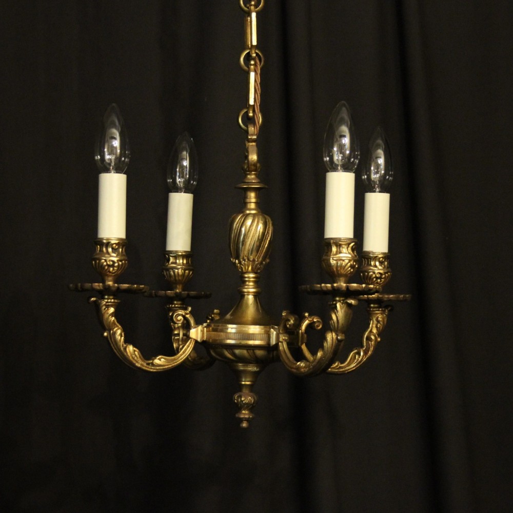 French Gilded 4 Light Antique Chandelier