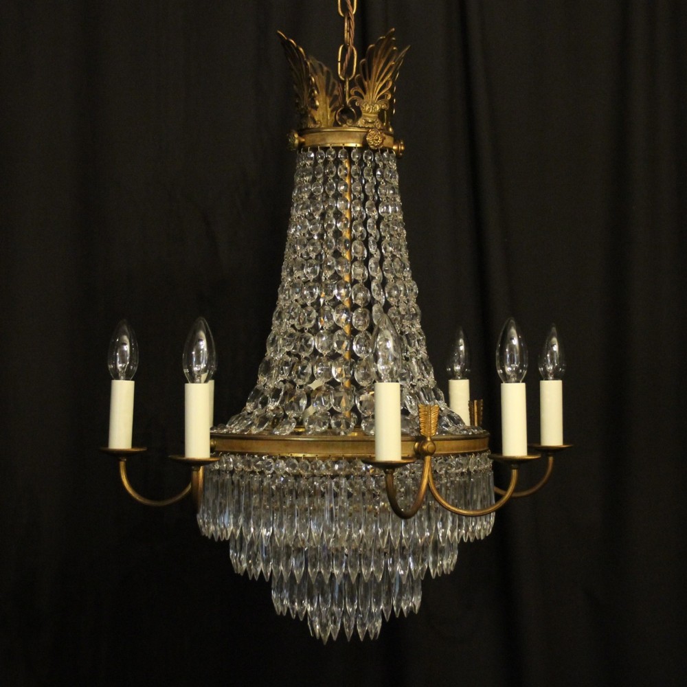 French Gilded 12 Light Tent Antique Chandelier