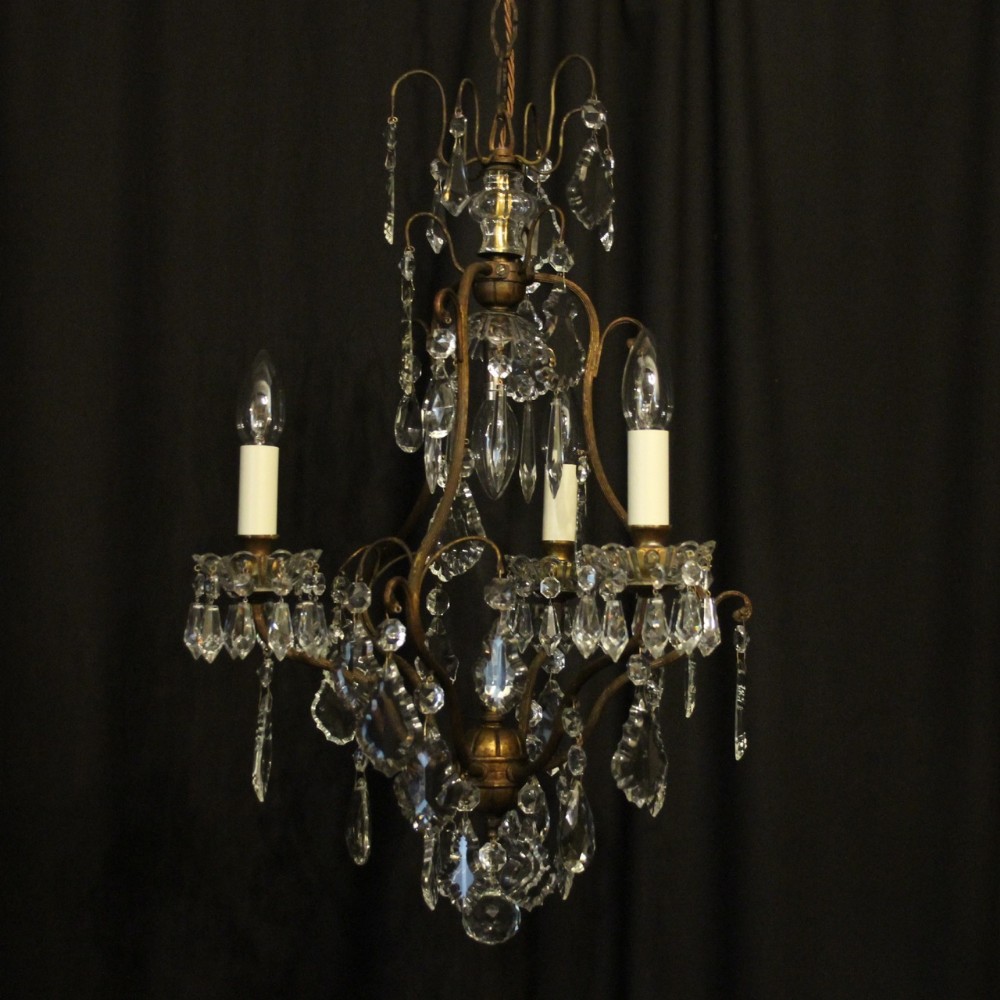 French Gilded Birdcage Antique Chandelier