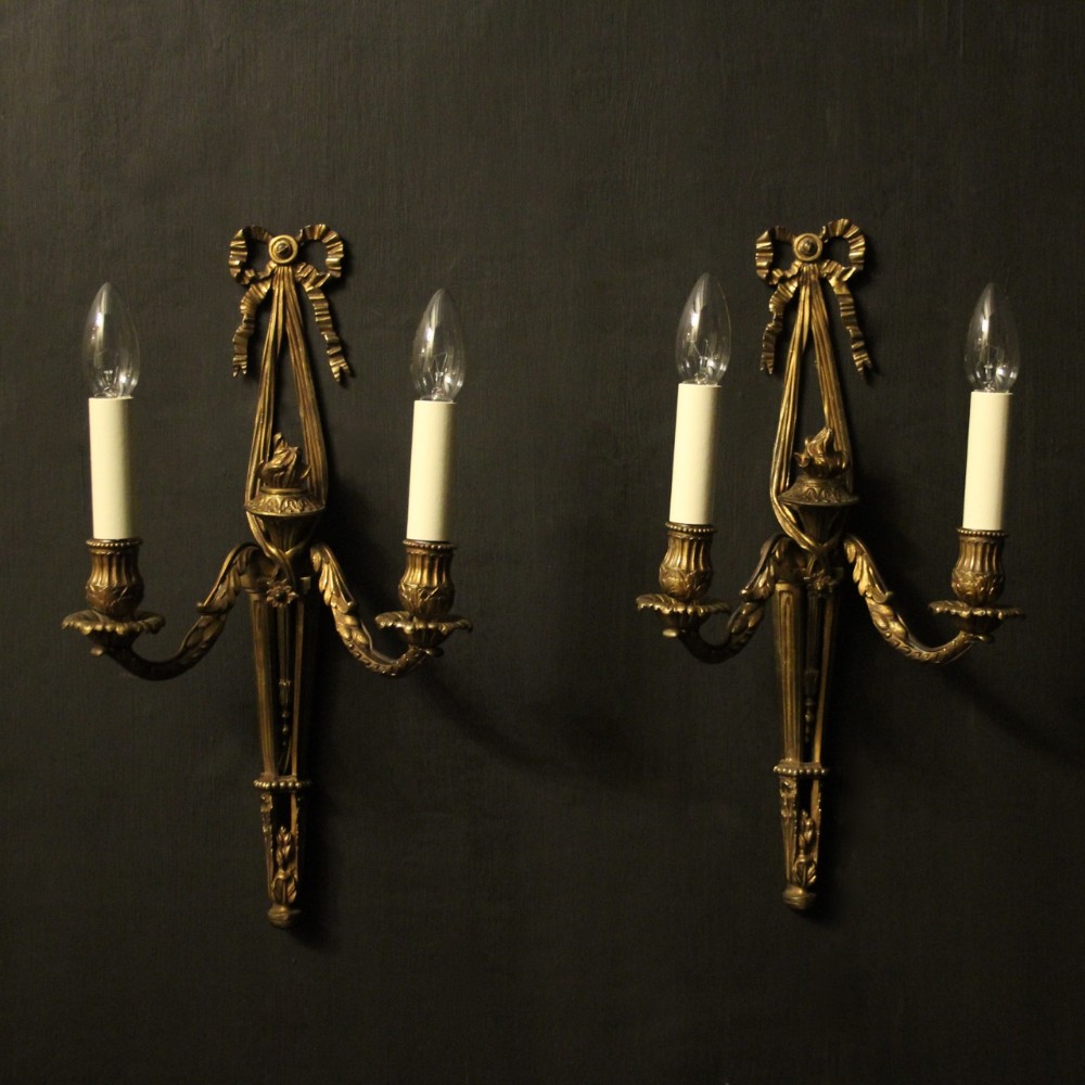 French 19th Century Gilded Bronze Wall Sconces