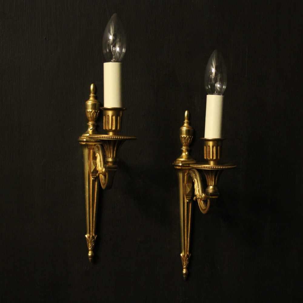 French Pair Of Single Arm Antique Wall Lights