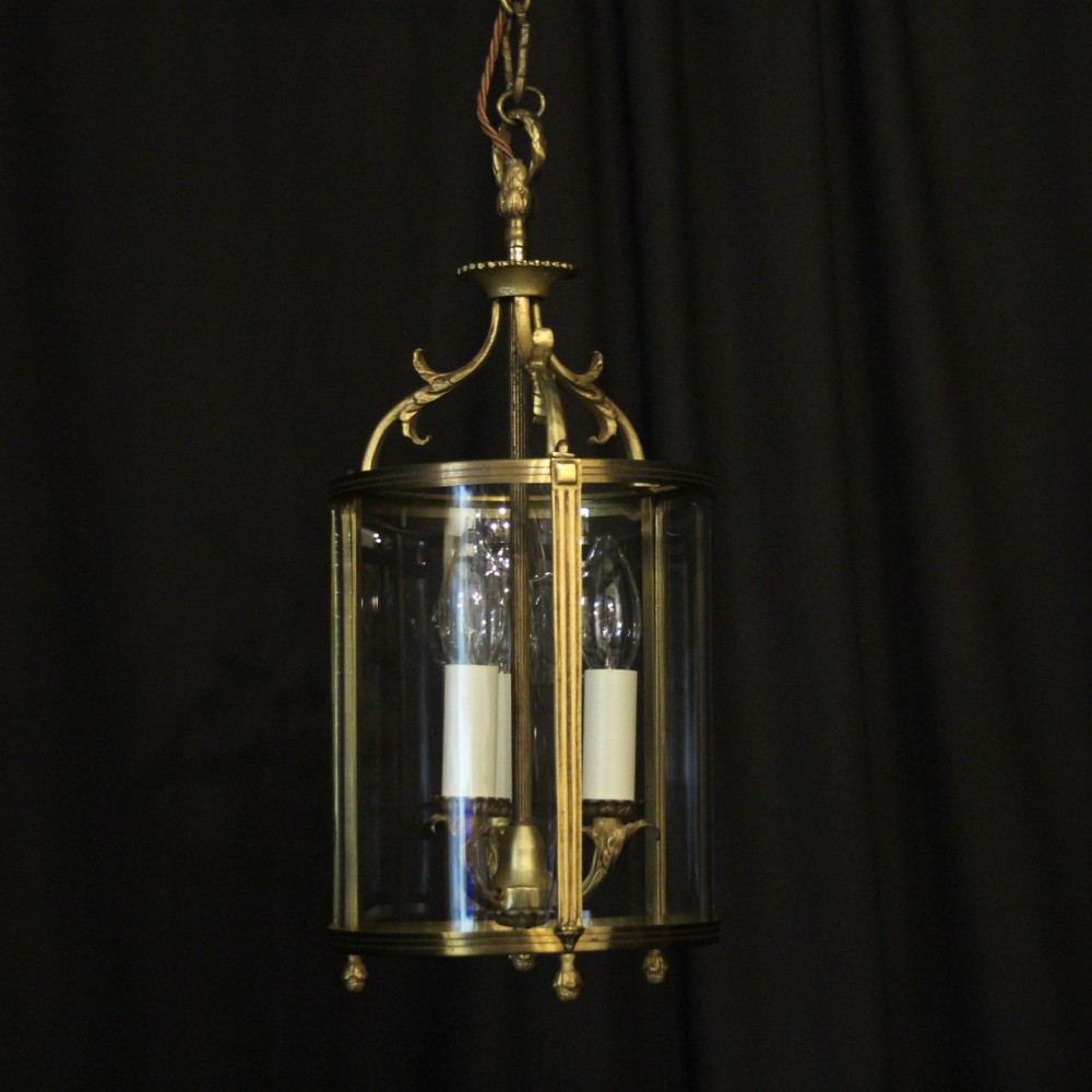 French Gilded Convex Antique Hall Lantern