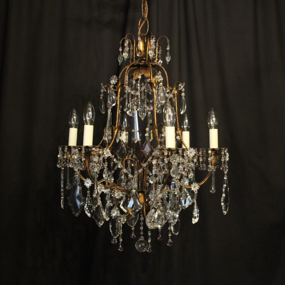 Italian Florentine Gilded 6 Light Antique Chandelier