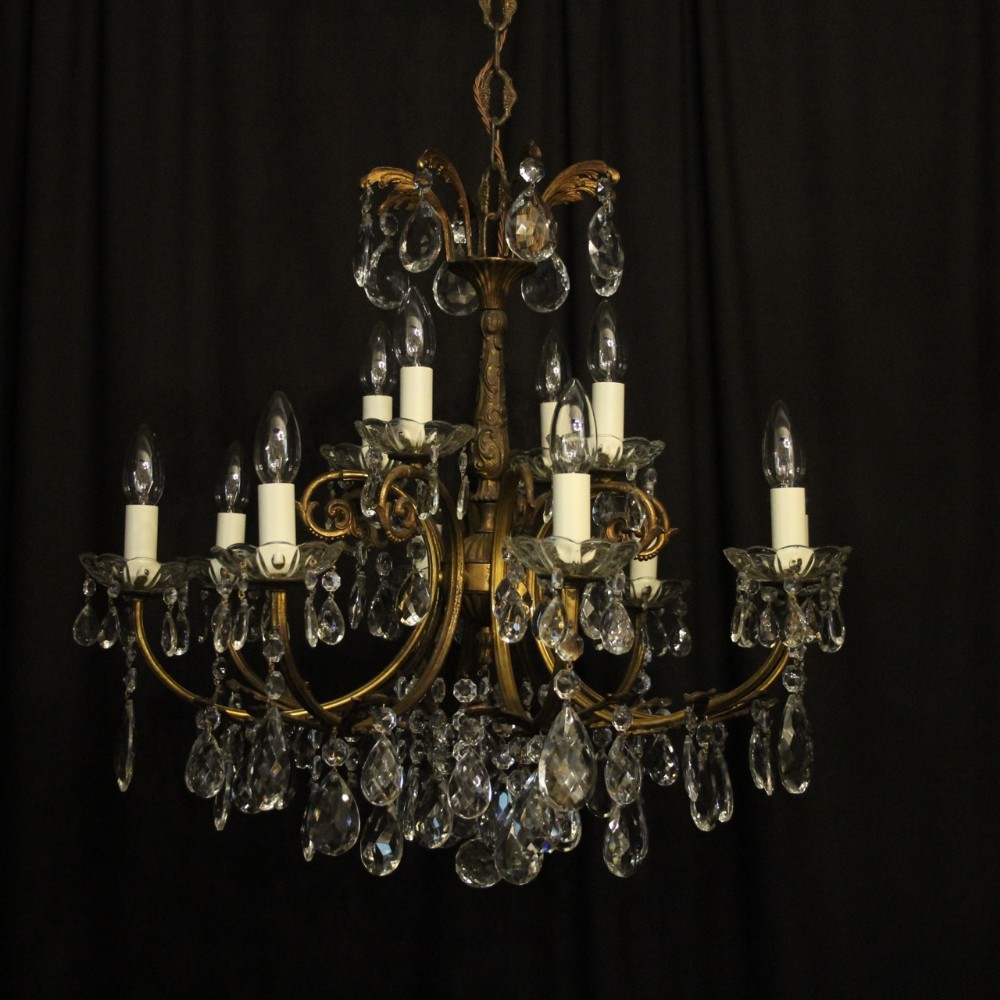 Italian Gilded 12 Light Antique Chandelier