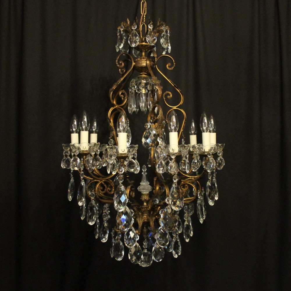 Italian Gilded Bird Cage Antique Chandelier