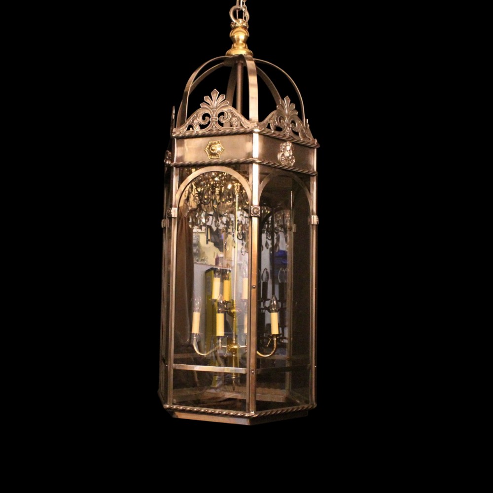 French 8 Light Large Cherub Antique Lantern