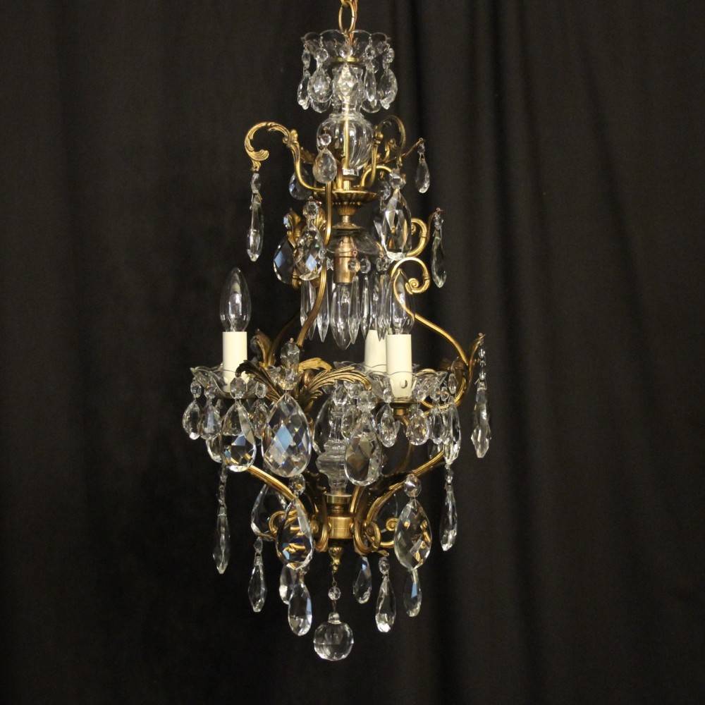 French Gilded Birdcage Antique Chandelier