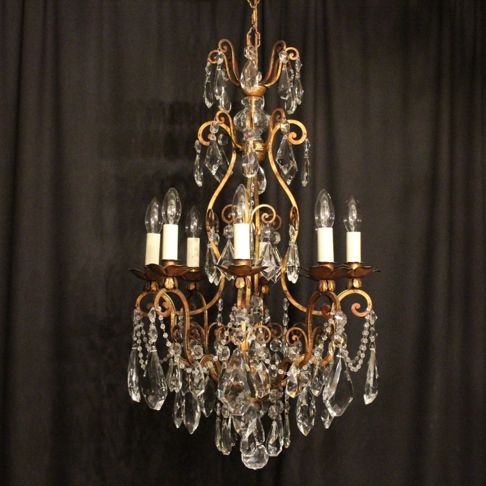Italian Florentine 8 Light Antique Chandelier