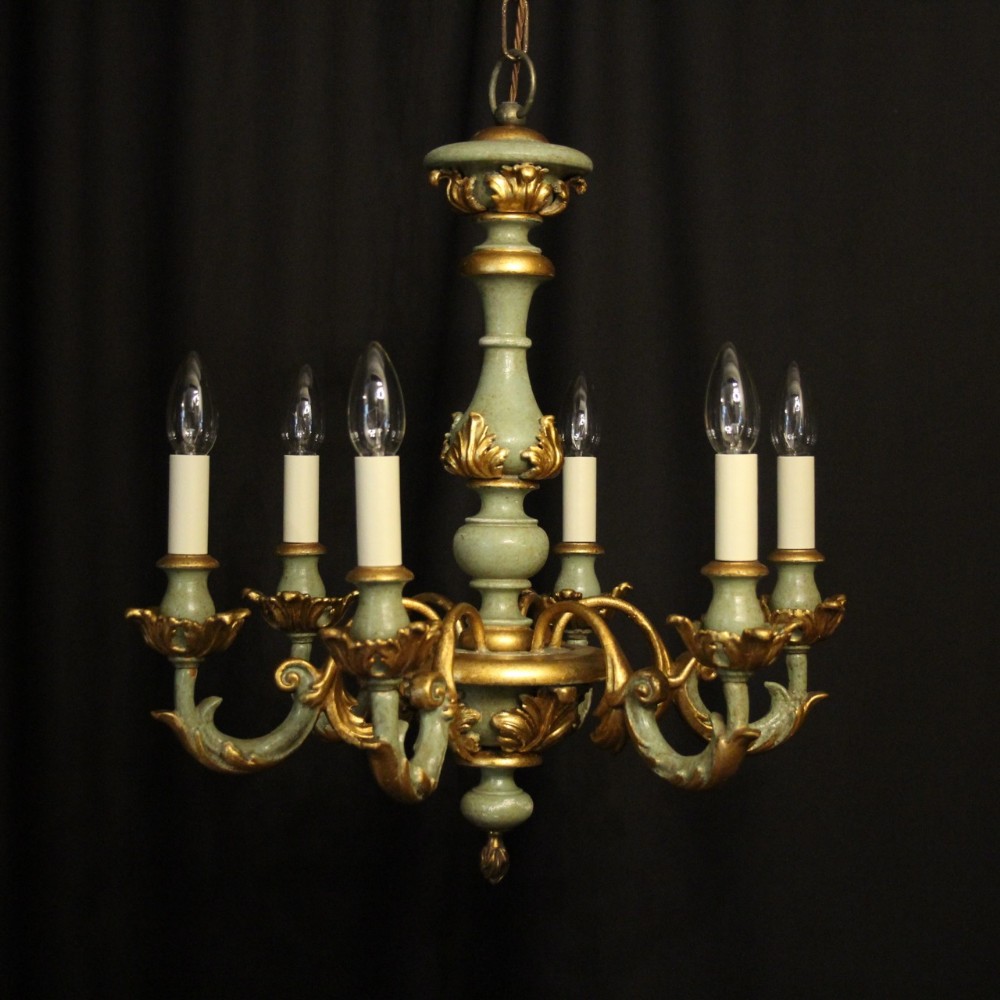 Florentine 6 Light Polychrome Wooden Chandelier