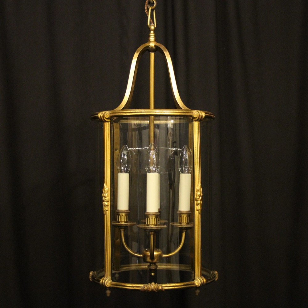 French Gilded Bronze Four Light Antique Lantern