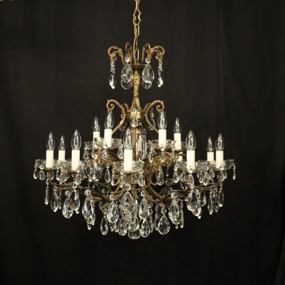 French Gilded 16 Light Antique Chandelier