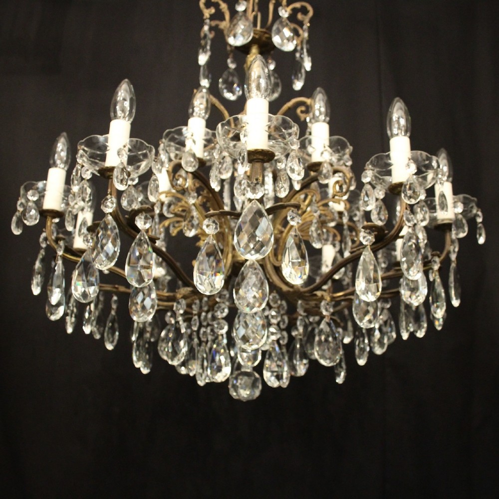 French Gilded 16 Light Antique Chandelier View V