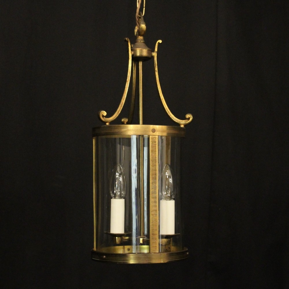 French Gilded Convex Hall Antique Lantern