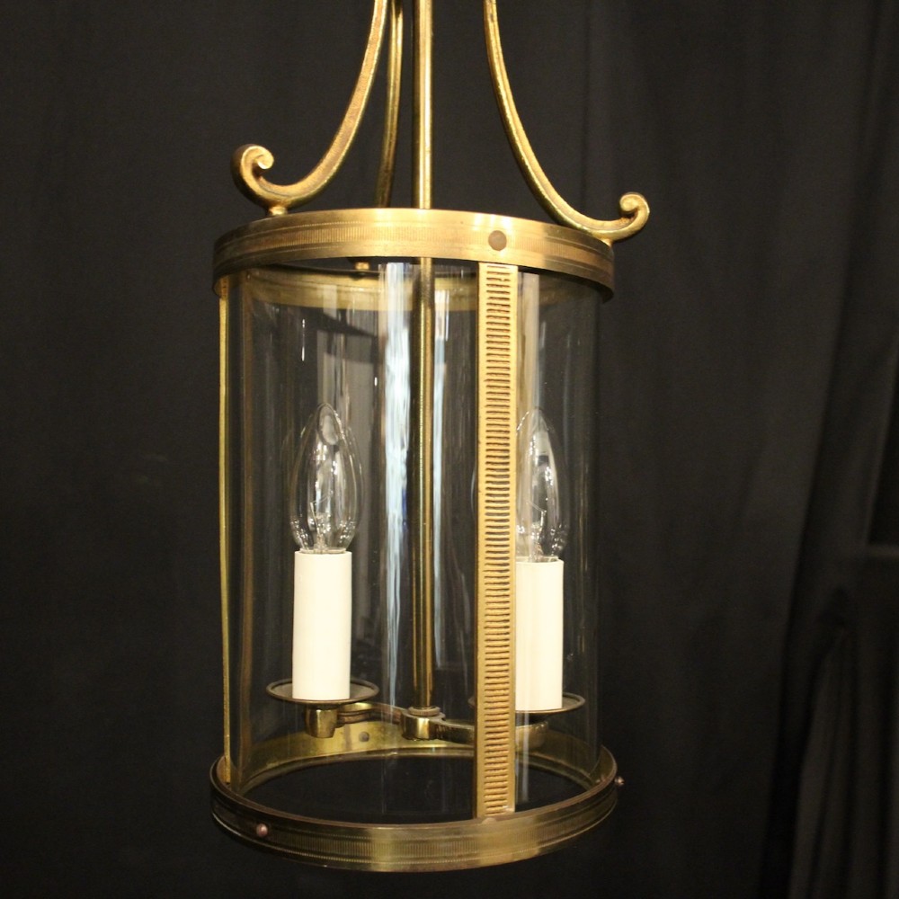 French Gilded Convex Hall Antique Lantern View II