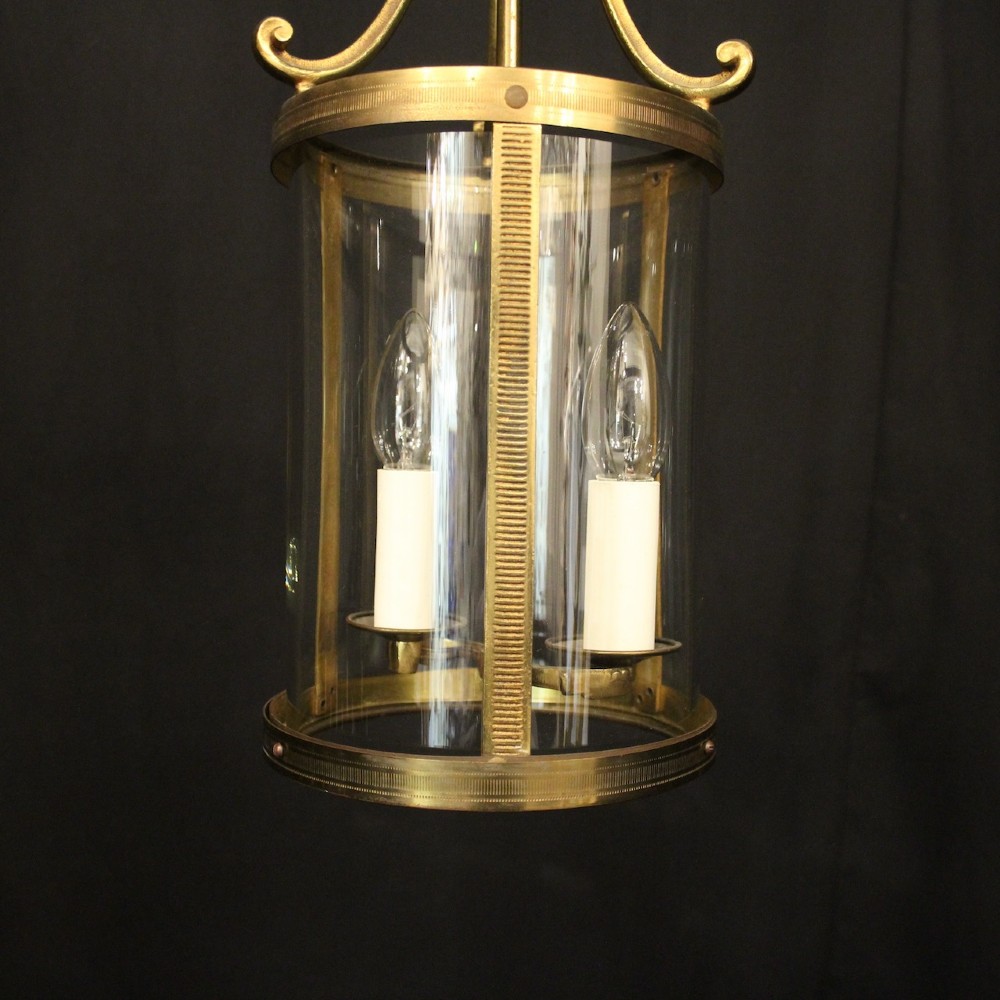 French Gilded Convex Hall Antique Lantern View III